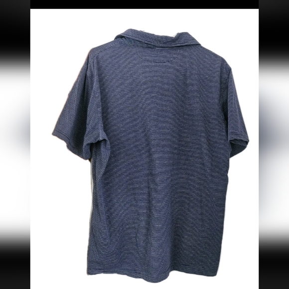 Peter Millar Men's Blue Striped Polo Shirt Size M Short Sleeve Collared - Picture 2 of 3